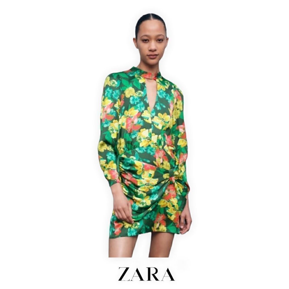 ZARA | Multicolored | FLORAL PRINT DRESS - Picture 7 of 11